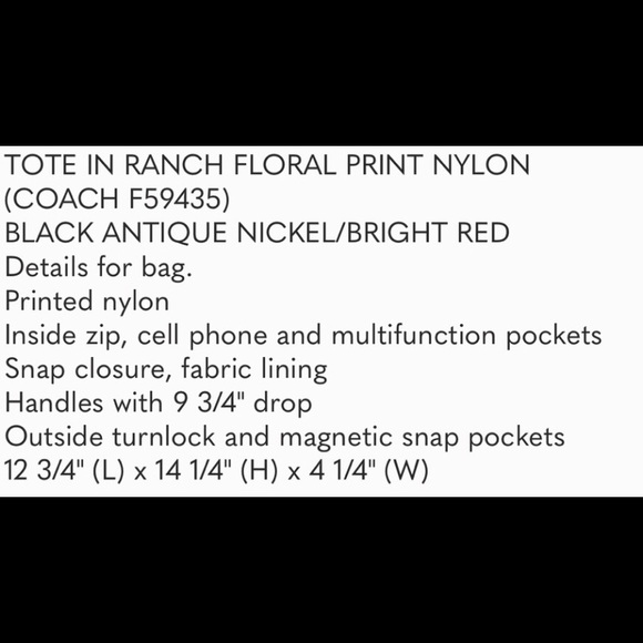 *Like New* COACH floral tote - Picture 6 of 6